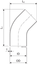 BEND-45 63.5-POL-316L