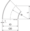 BEND 45 BS DN200 HSF2 1.4307