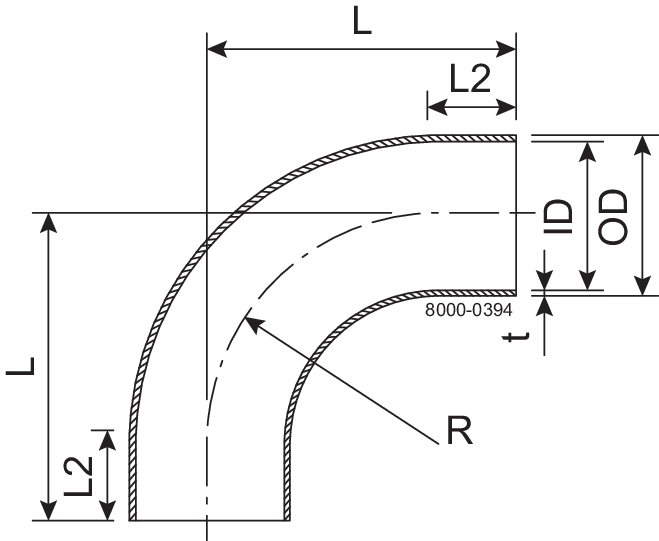 BEND 90 BL DN10 HSF2 1.4307