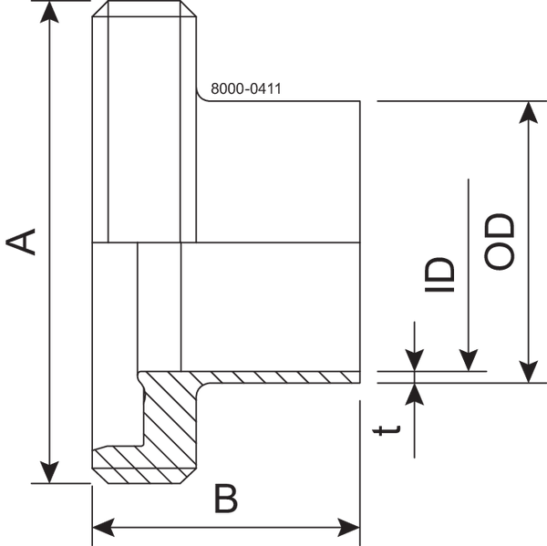 MALE GS DN10 H3 1.4404