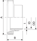 MALE LONG DN25 B 1.4404
