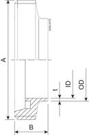 MALE SHORT DN75 ID=1.6 1.4404