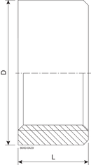 HALF SOCKET  1/2"  1.4404