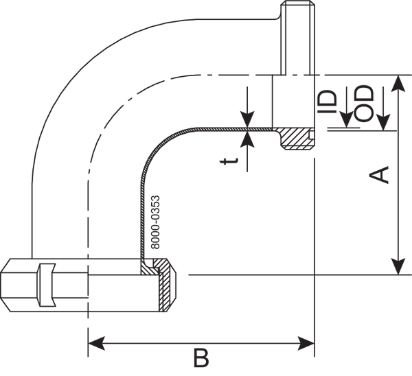BEND LINER/MALE 38-SB-304L