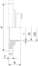 FLANGE W. O-RING 101.6-316L