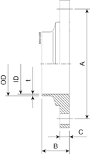 FLANGE NO O-RING 25-316L