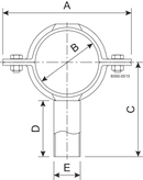 PIPE SUPPORT DN20X90-304
