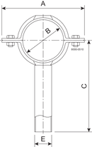 PIPE SUPPORT ISO 51X150-304